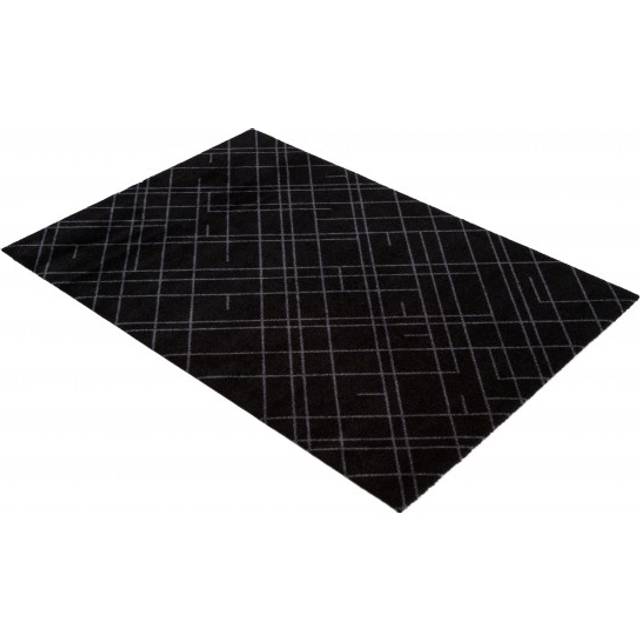 Tica Copenhagen Lines Dörrmatta Svart / Grå 130x90 Cm - Mönstrade mattor Gummi Svart - 00673