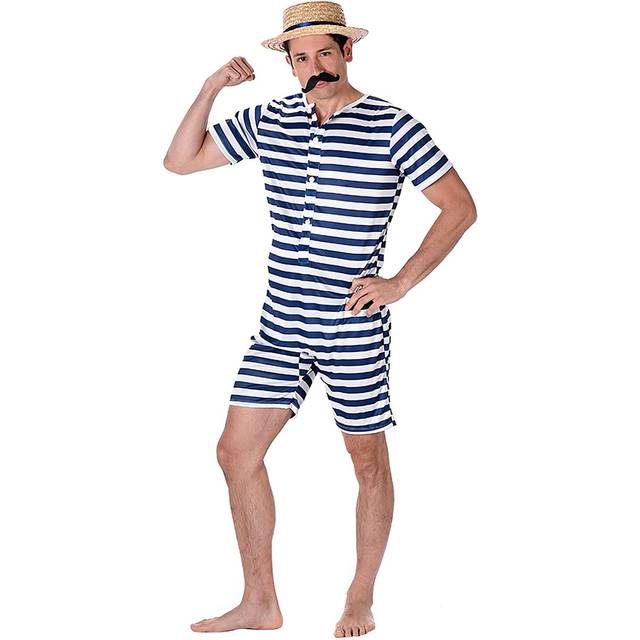 costume 20'Men's swimsuit polyester blue/white mt L