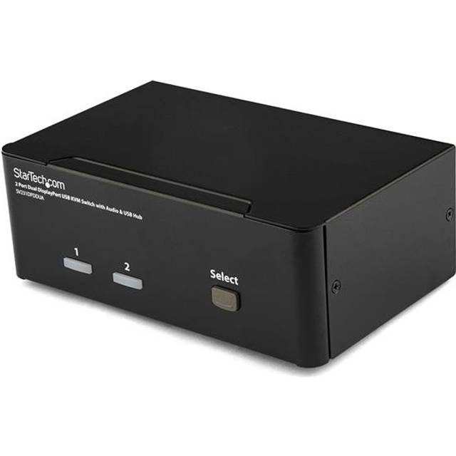 StarTech.com 2 Port Dual DisplayPort USB KVM Switch with Audio & USB 2.0 Hub