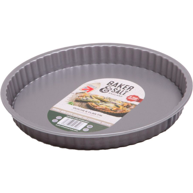 Baker & SaltÃ Loose Base Quiche/Flan Tart Tin 25cm - Non-Stick & Dishwasher Safe