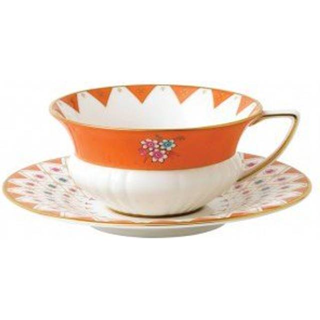Wedgwood Wonderlust teacup with saucer peony diamond