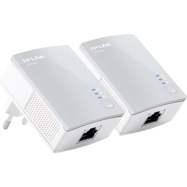 TP-LINK 500Mbps Nano Powerline Adapter Starter Kit Homeplug AV Multistreaming Plug and play 500Mbps powerline data rate Twin Pack