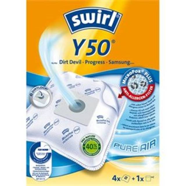Swirl® Y 50 EcoPor® dammsugarpåsar för Dirt Devil, Grundig, Severin, 4 påsar