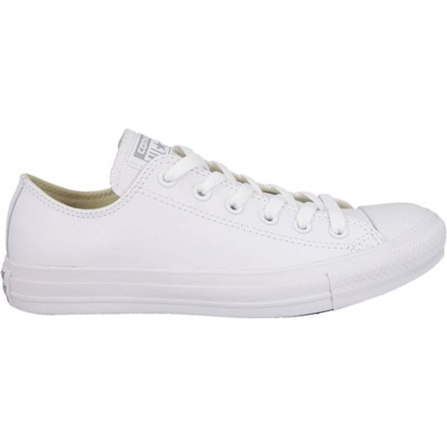(UK 4) Converse All Star Unisex White Monochrome OX Leather Trainers