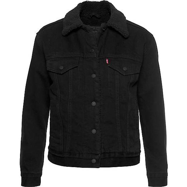 Levi's Dam ex-BF Sherpa Trucker denim jacka, Alltid svart, XS