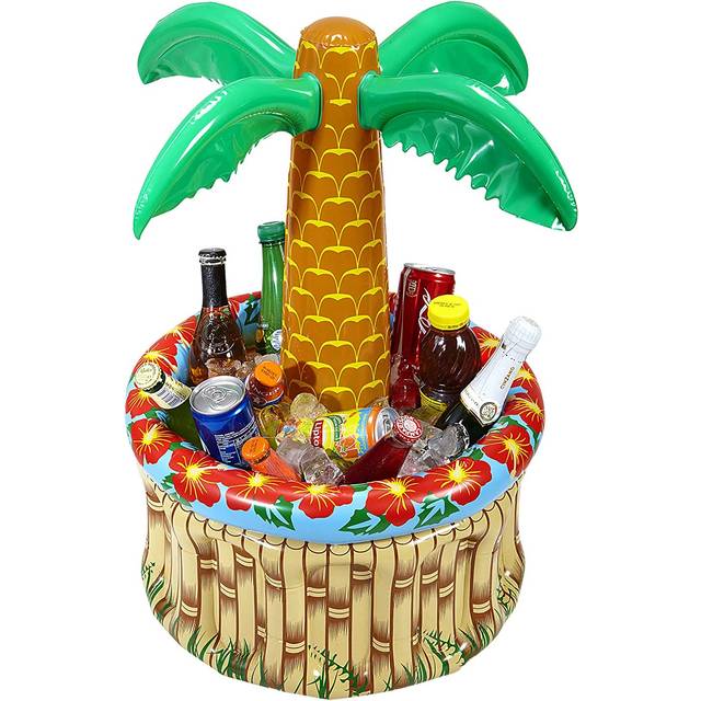 Widmann - Uppblåsbar palm med dryckekylare, att fylla med is och vatten, höjd ca 62 cm, diameter ca 57 cm, strandfest, temafest
