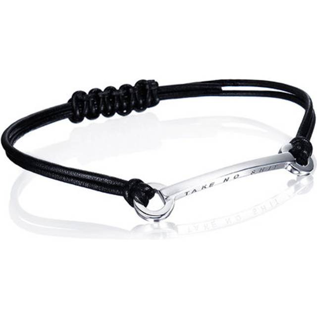 Efva Attling Take No Shit Leather Bracelet ONE SIZE - SILVER & LÄDER
