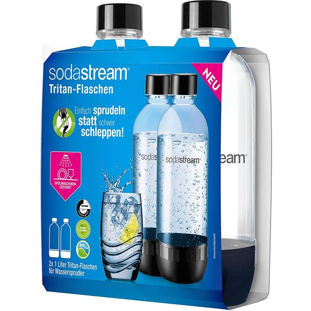 Sodastream 2 Bottles 1L Classic Dishwasher Plastic, Transparent