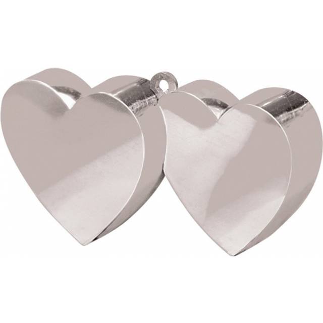 Silver double heart balloon weight