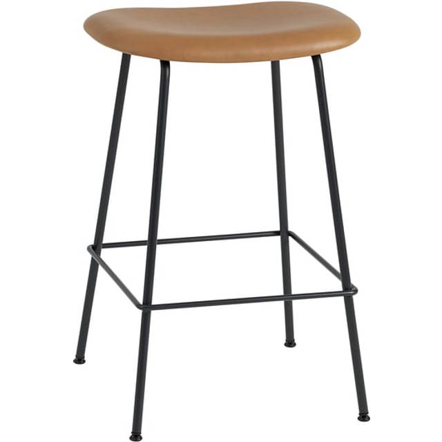 Muuto - Fiber Tube Barstol 65 Cm Refine / Svart - Konjak