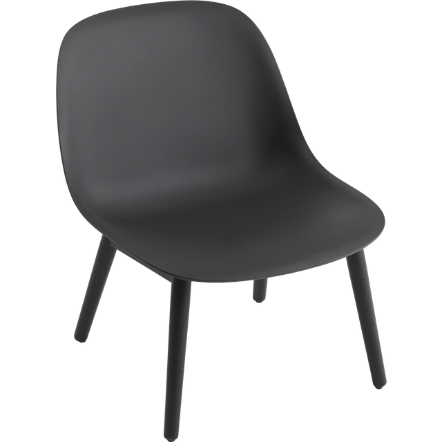 Muuto Fiber lounge chair wood base Natural white, oak legs