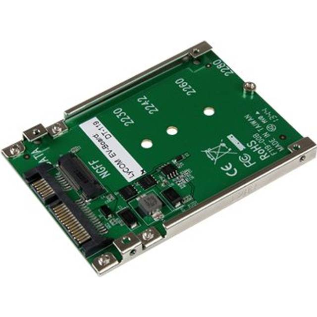 StarTech.com M.2 SATA SSD till 2,5 tum SATA-adapter, inte kompatibel med NVMe, öppen ramfäste, 7 mm hög, M2 hårddiskadapter