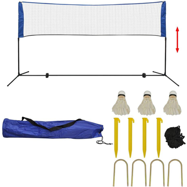 vidaXL Badminton Net Set with Shuttlecocks 300x155 cm