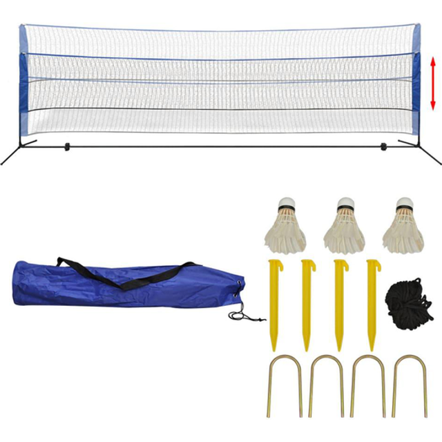 vidaXL Badminton Net Set with Shuttlecocks 500x155 cm