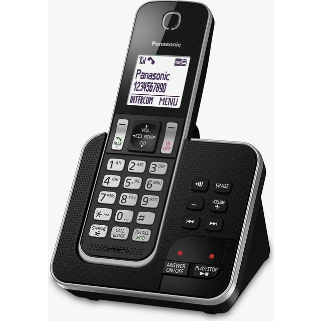 PANASONIC KX-TGD620EB Cordless Phone - Black, Black