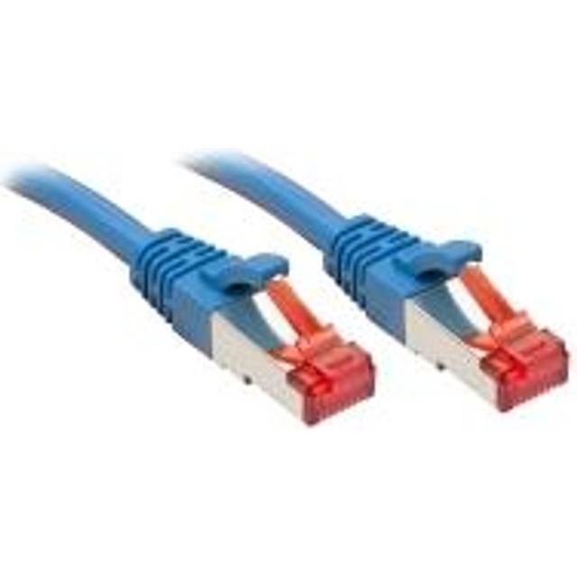 LINDY 47725 RJ45 Nätverkkabel, Patchkabel CAT 6 S/FTP 20.00 m Blå med låsskydd 1 st