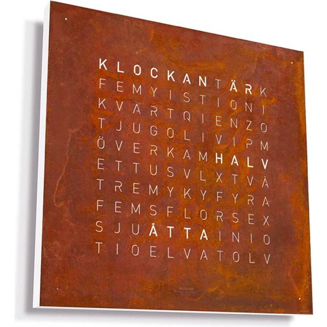 QLOCKTWO Earth 45 Creators Edition Rust Wall Clock