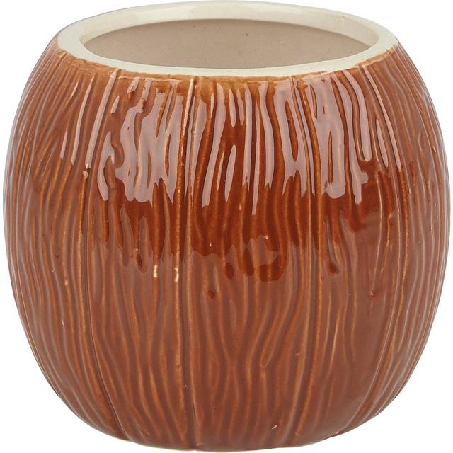 Beaumont Ceramic Coconut Tiki Mug Medium Brown 500ml
