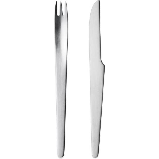 Georg Jensen Arne Jacobsen dessertbestick 8 delar - Silverfärgad