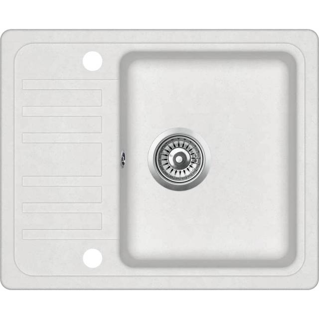 vidaXL Granite Kitchen Sink Single Basin White