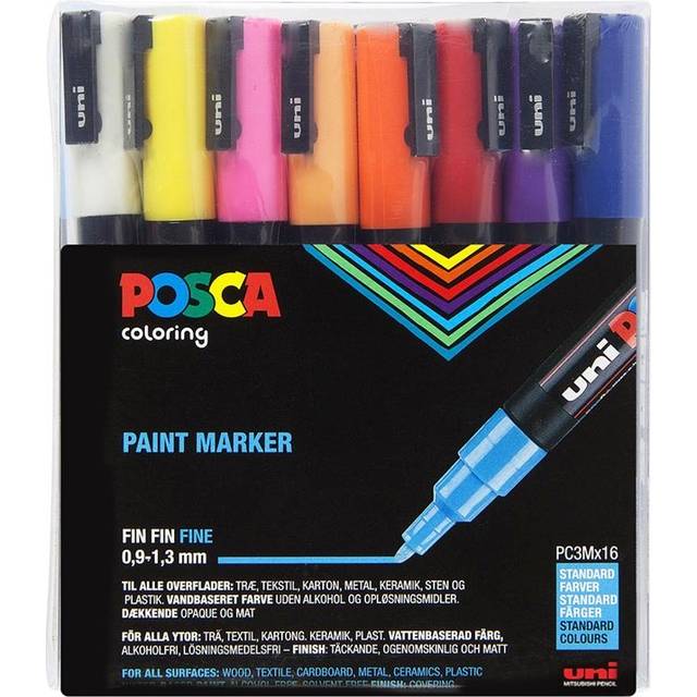 Posca PC-3M Standard Colours Set of 16