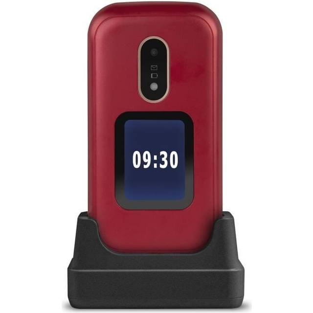 Doro 6060 - GSM Mobiltelefon im eleganten Klappdesign (3 MP Kamera, 2,8 Zoll (7,11cm) Display, GPS, Bluetooth) rot-weiß