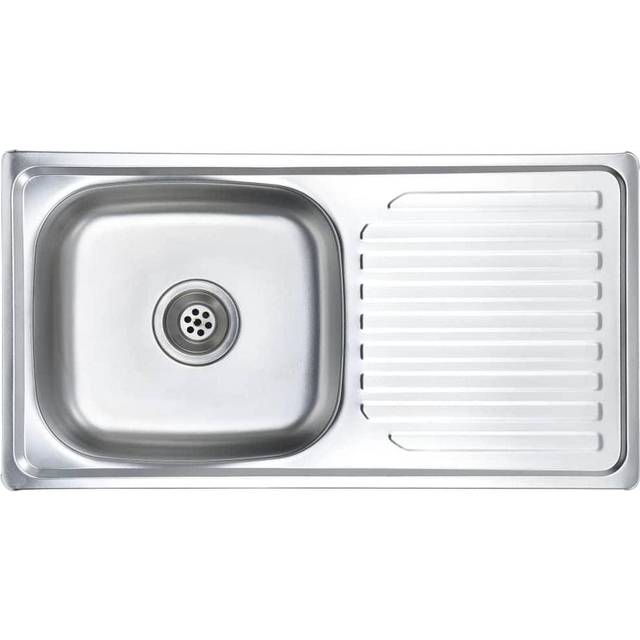 vidaXL Kitchen Sink with Strainer and Trap Stainless Steel - Silver