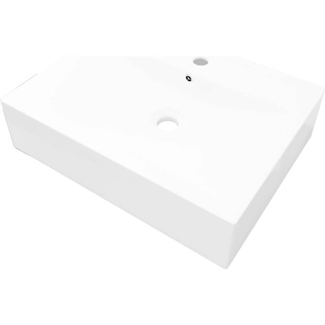 Vidaxl Rectangular Ceramic Basin Sink White With Faucet Hole 60X46 Cm Ceramic Basins - One Size