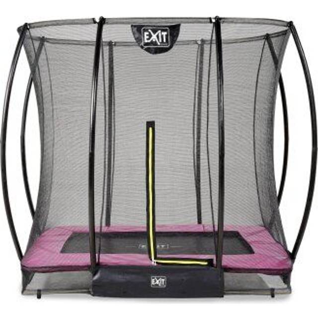 EXIT Silhouette ground trampoline 5x7ft with safety net - green