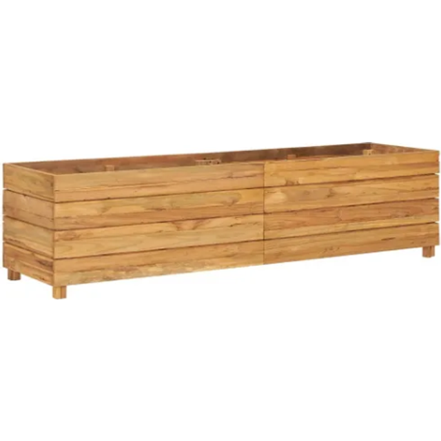 vidaXL Raised Bed 150x40x38 cm Recycled Teak Wood and Steel - Brown