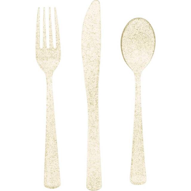 Bestick glittriga guld 18-pack