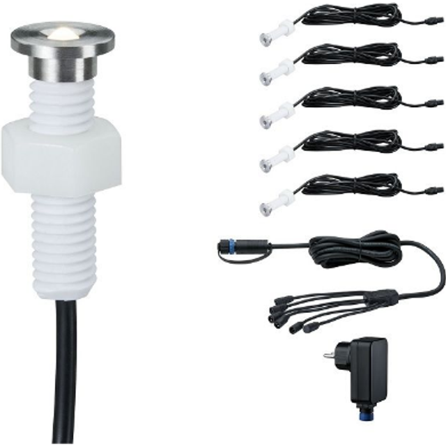 Paulmann - Plug & Shine 5 LED Recessed Ground Spot MicroPen II IP67 Silver