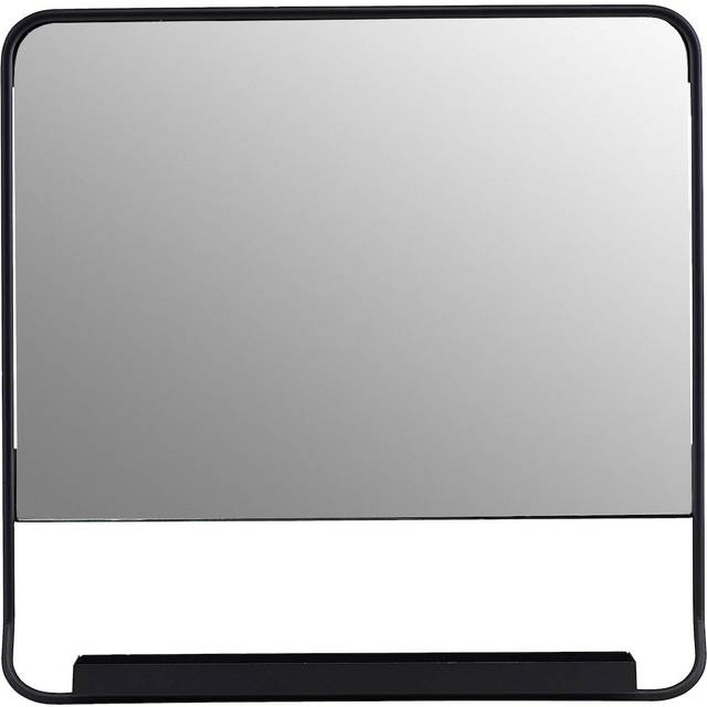 Spejl Sort m/ hylde - House Doctor - 45x45cm