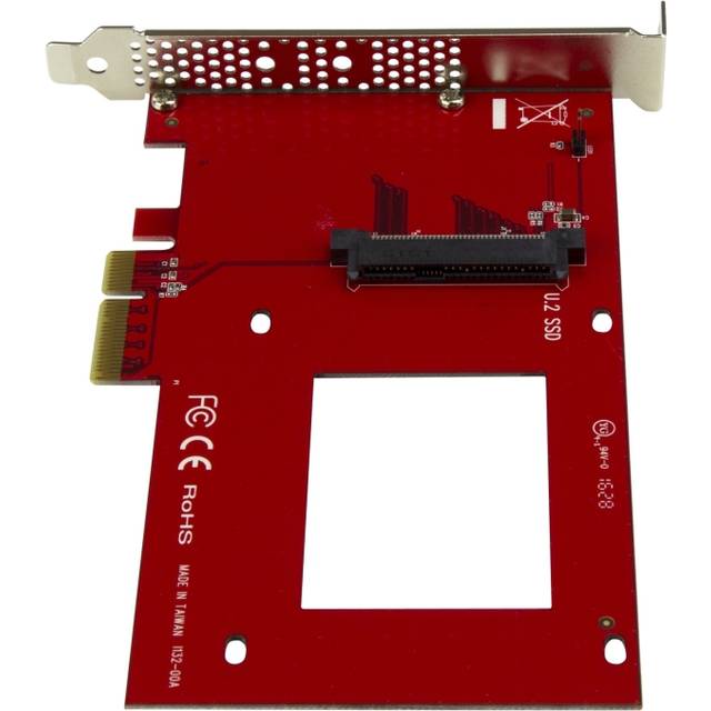 StarTech.com NVME PCIE-adapter – 2,5 tum U.2 PEX4SFF8639, PCIe, U.2, Red, PEX4SFF8639