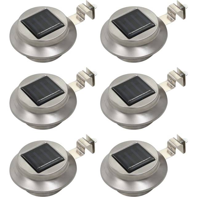vidaXL Outdoor Solar Lamps 6 pcs LED Round 12 cm White - Silver