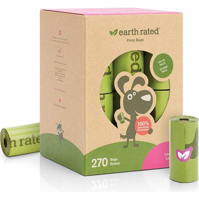Earth Rated Dog Poo Bags, Guaranteed Leak Proof and Extra Thick Waste Bag Refill Rolls For Dogs, Lavender Scented, 270 Count