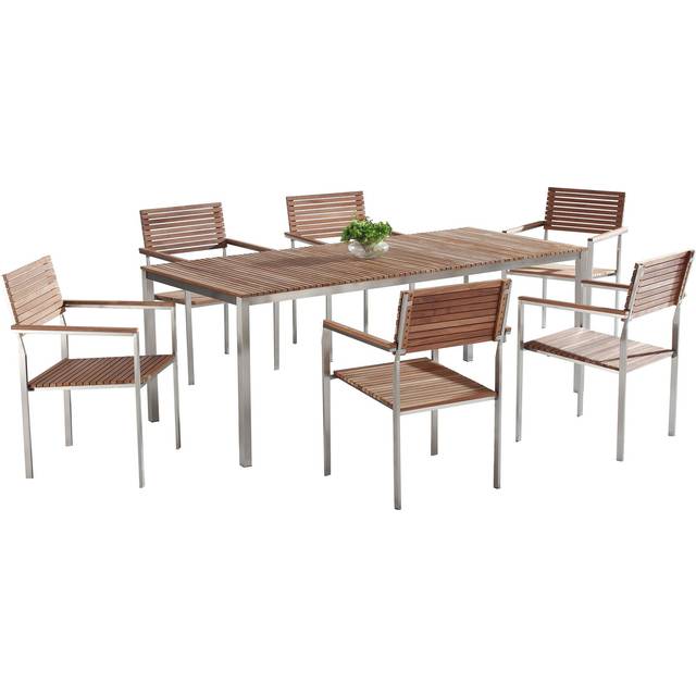 Set of 6 Garden Chairs VIAREGGIO Teak Wood Brown
