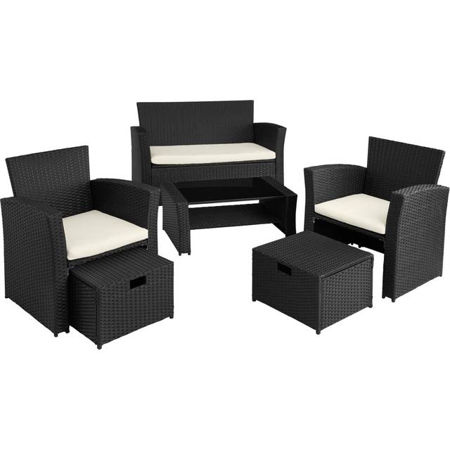 tectake Modena 4 Seater Nature Garden Furniture Set - Brown