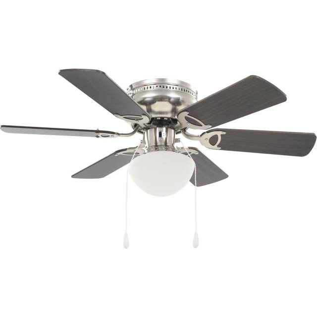 vidaXL Ornate Ceiling Fan with Light 82 cm Dark Brown