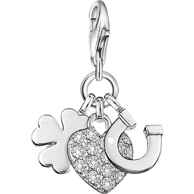 Thomas Sabo Charm pendant good luck white 0870-051-14 - silver-coloured/white - one size
