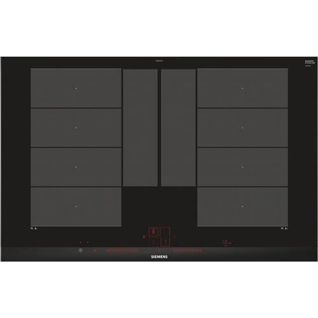 Siemens EX851LYV5E, iQ700, Smart induktionshäll 80 cm, autark, ramlöst hängande, Touch & Slide, varioInduktion Plus, intelligent flexzoner, steksensor Plus, cookConnect System, svart