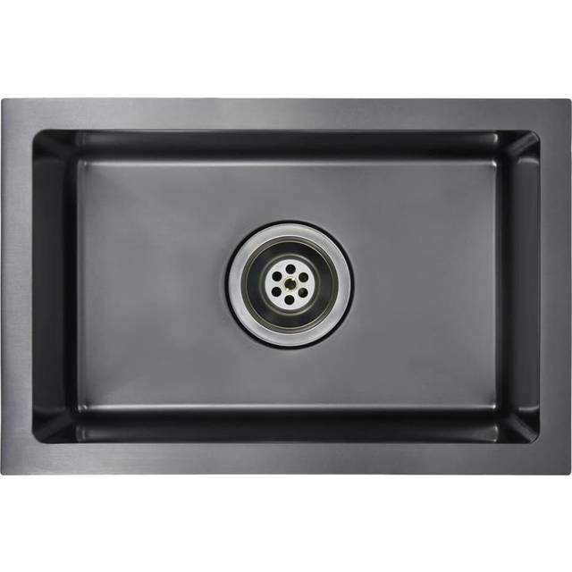 Vidaxl Handmade Kitchen Sink Black Stainless Steel