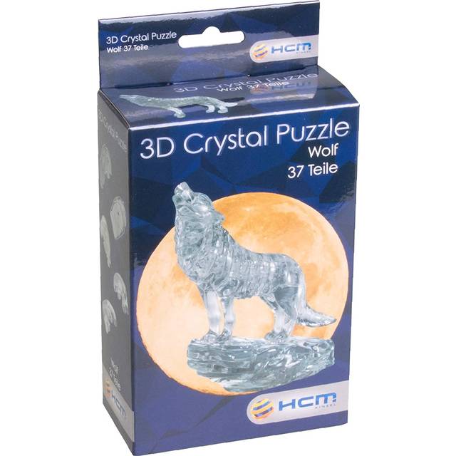 HCM Kinzel 59181 Crystal Puzzle Wolf Black 37 Pieces, Colourful
