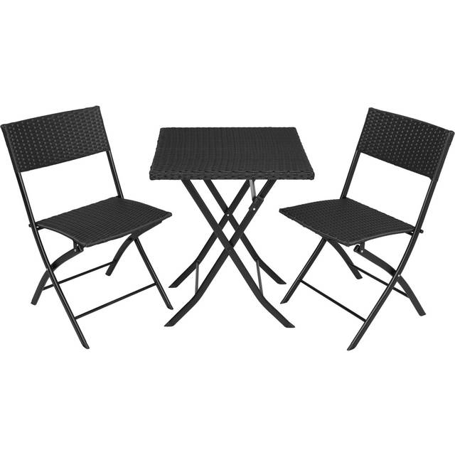 Garden Furniture Set Trevi - 2 chairs, 1 table, bistro set, foldable - black