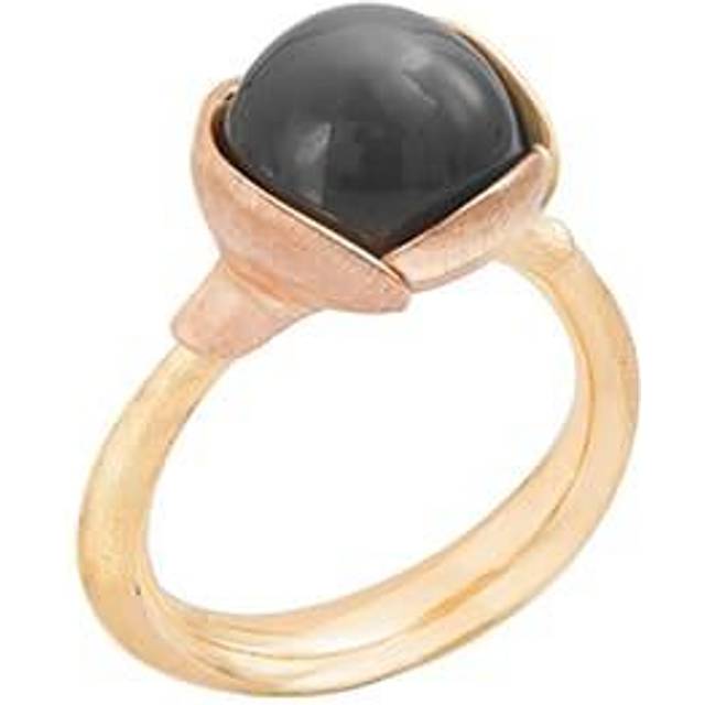 OLE LYNGGAARD COPENHAGEN Lotus 2, 18 kt. guld ring med grå månesten