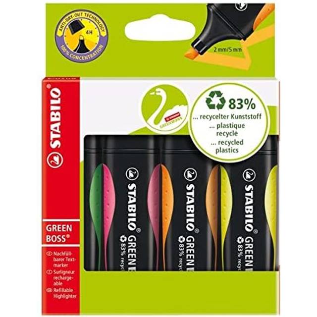 Stabilo Green Boss Highlighter Assorted (Pack of 4) 6070/4
