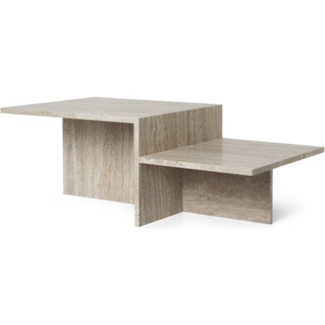 Ferm Living - Distinct Side Table - Soffbord - Travertine - Large - W100 x H35 x D55 cm