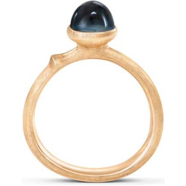 OLE LYNGGAARD COPENHAGENLotus 0 Tiny 18 kt. guld ring med blå topas