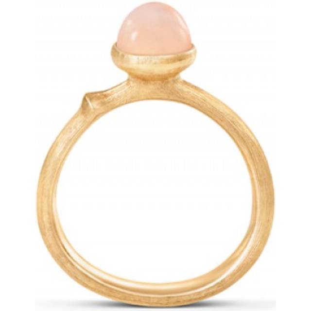 OLE LYNGGAARD COPENHAGEN Lotus 0 Tiny 18 kt. guld ring med blush månesten