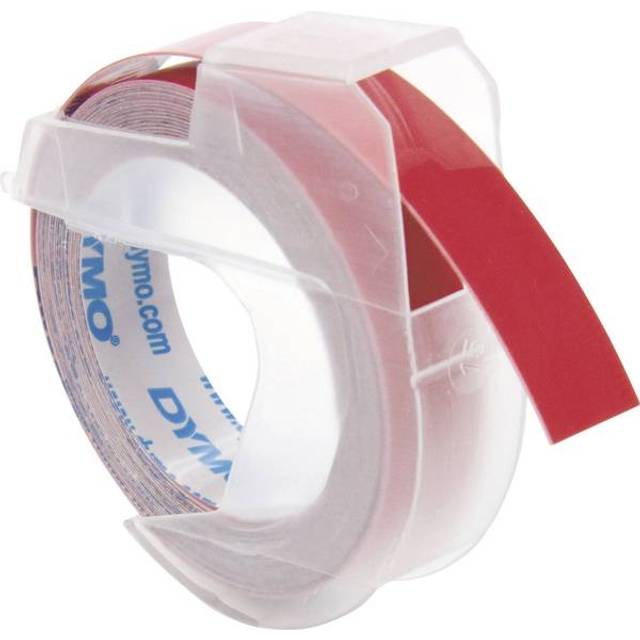 Dymo S0898150 White on Red Embossing Tape